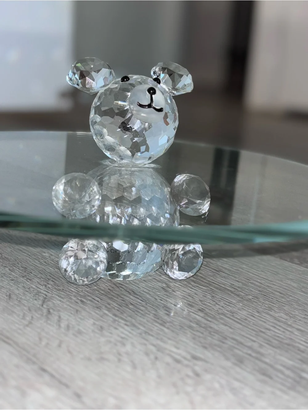 Crystal Bear Figurine Display Tray